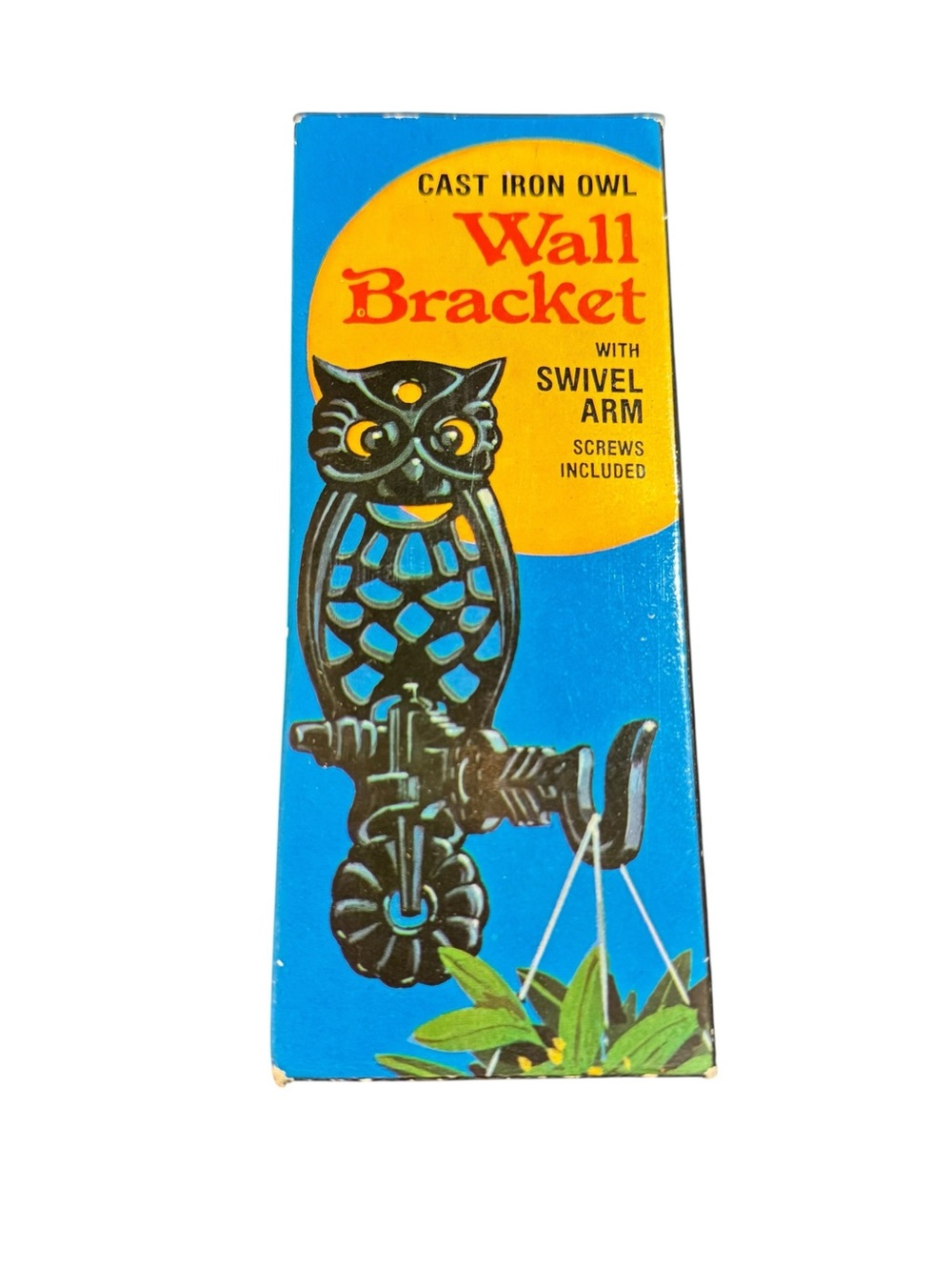 Vintage Cast Iron OWL Wall Mount Swivel Arm Plant Hanger Bracket Hook 5" NEW